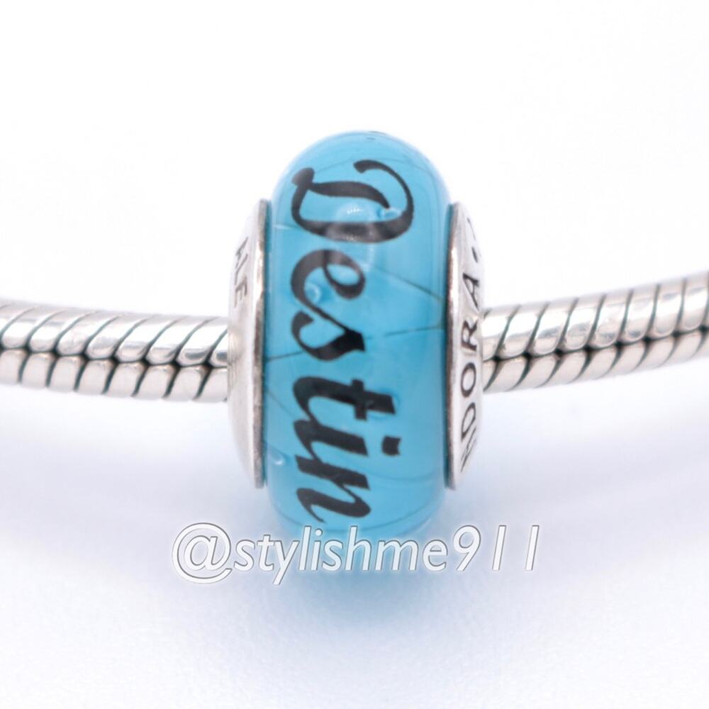 Authentic Pandora "Destin" Turquoise Murano Glass Charm - 790924